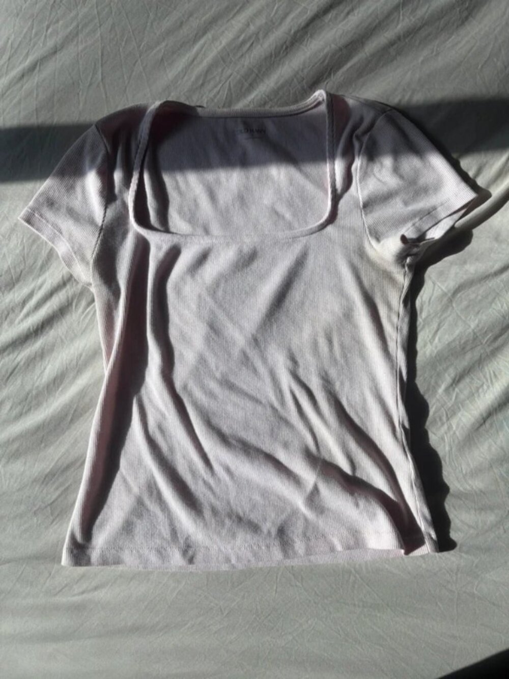 Old Navy Rose Pink Square Neck Ribbed Crop Top, S